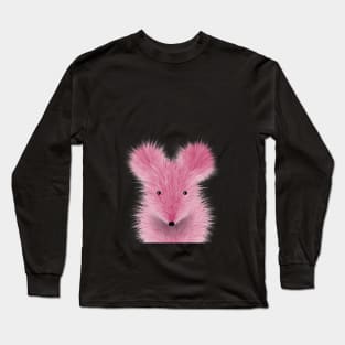 furry pink mouse no background Long Sleeve T-Shirt